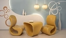 Картинка: Два стула и стол в креативном 3D дизайне.
