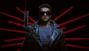Image: Terminator with a gun in a leather jacket
