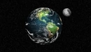 Картинка: Планета Земля и её спутник Луна.