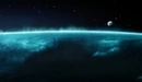 Картинка: Спутник луна над атмосферой земли