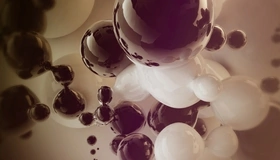 Картинка: Пузырьки, круг, тёмный, светлый, белый, отражение