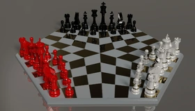 Картинка: Шахматы, шахматная доска, клетки, красный, чёрный, белый, игра, отражение