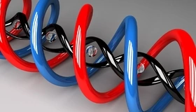 Картинка: Спираль, яркий, цвет, голубой, красный, чёрный, шары