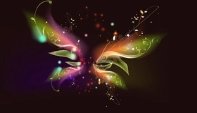 Image: Butterfly, flutter, art, petals, stems