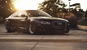 Картинка: Audi, A5, черный, закат, литьё