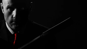 Картинка: Мужчина, пистолет, чёрный, глушитель, темно, лицо, щетина, галстук