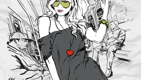 Картинка: Девушка, стиль, очки, волосы, метро, поезд