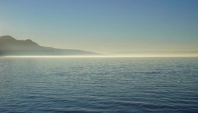 Картинка: Море, горизонт, небо, гора