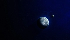 Картинка: Планета, спутник, свет, космос