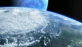 Картинка: Планеты, атмосфера, континенты, земля, облака, суша