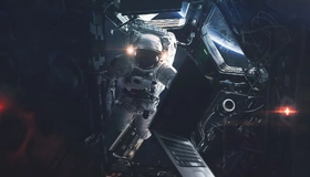 Картинка: космос, космонавт, корабль, скафандр