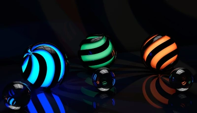 Image: Balls, colors, reflection, models