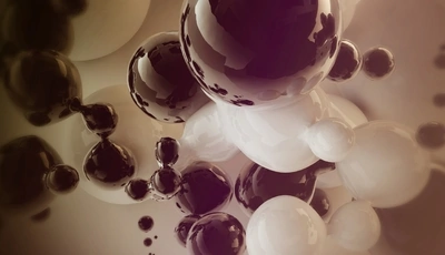 Image: Bubbles, circle, dark, light, white, reflection