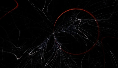 Image: Red circle, curves, plasma, black background