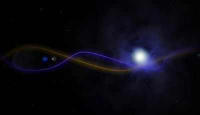 Image: Line, light, stars, fog, background