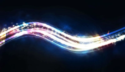 Image: Изгиб, волна, блики, линии, свет, тёмный фон, пространство