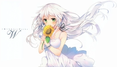 Image: Girl, flower, hair, look