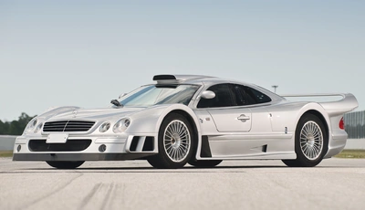 Картинка: Mercedes, SLK, GTR, серебристый, суперкар, спорткар