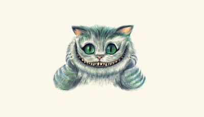 Картинка: Алиса в стране чудес, кот, Чешир, улыбка, зубы, глаза, светлый фон