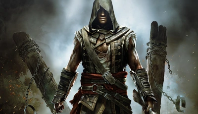 Картинка: Assassin’s Creed, Крик свободы, Адевале, персонаж, мужчина, цепи, брёвна