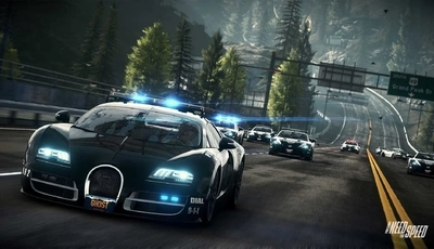 Image: Гонки, погоня, дорога, полиция, Need For Speed Rivals, суперкары, Bugatti
