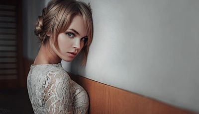 Image: Girl, model, Anastasia Shcheglova, look, wall, hairstyle, Gera
