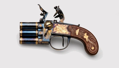 Image: Пистолет, антиквариат, дизайн, рисунок, белый фон