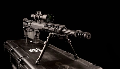 Image: Weapons, sniper rifle, running boards, suitcase, gun, barrel