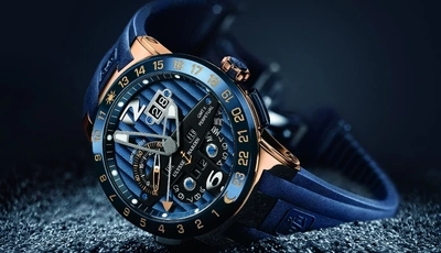 Image: Часы, стрелки, лежат, время, стиль, Ulysse Nardin, синий