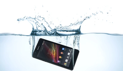 Image: Sony, Xperia, ZR, телефон, смартфон, вода, брызги, погружение