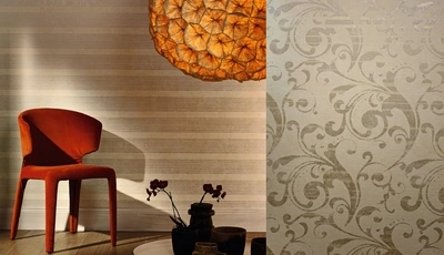 Картинка: Комната, стул, декор, обои, дизайн, паркет, пол, вазы, тень