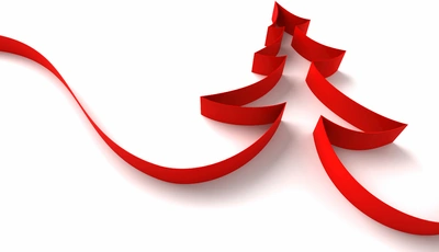 Image: Herringbone, red ribbon, bend