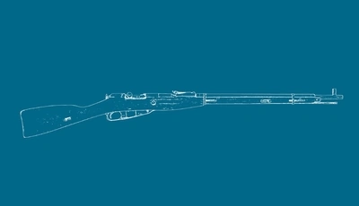 Image: Оружие, винтовка, контур, голубой фон