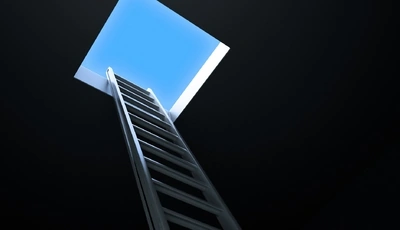 Картинка: Лестница, окно, люк, небо