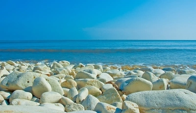 Image: Камни, море, вода, волна, горизонт, небо, пейзаж