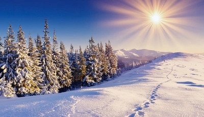 Image: nature, winter, mountains, sky