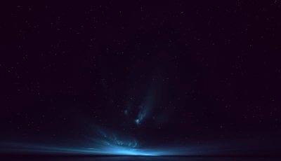 Image: Космос, звёзды, небо, горизонт, ночь, сияние