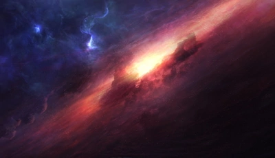 Image: Космос, газ, свет, молекулярное, облако, зарождение, формирование