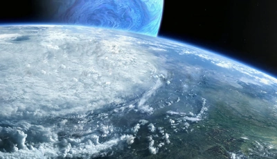 Image: Планеты, атмосфера, континенты, земля, облака, суша