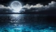 Картинка: Яркая луна над ночным морем