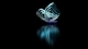 Картинка: 3D стеклянная бабочка на тёмном фоне
