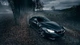 Картинка: BMW m6 со включенными фарами на дороге