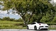 Картинка: Белая Ferrari California стоит у дерева