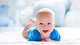 Image: Blue-eyed baby smiling