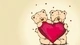 Картинка: Медвежата Тедди держат большое сердце