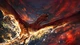 Картинка: Красный летящий дракон