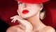 Картинка: Блондинка в красной шляпе