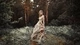 Картинка: Девушка в лесу, в красивом платье