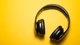 Image: Headphones on a yellow background