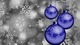 Image: Three blue Christmas ball on gray background